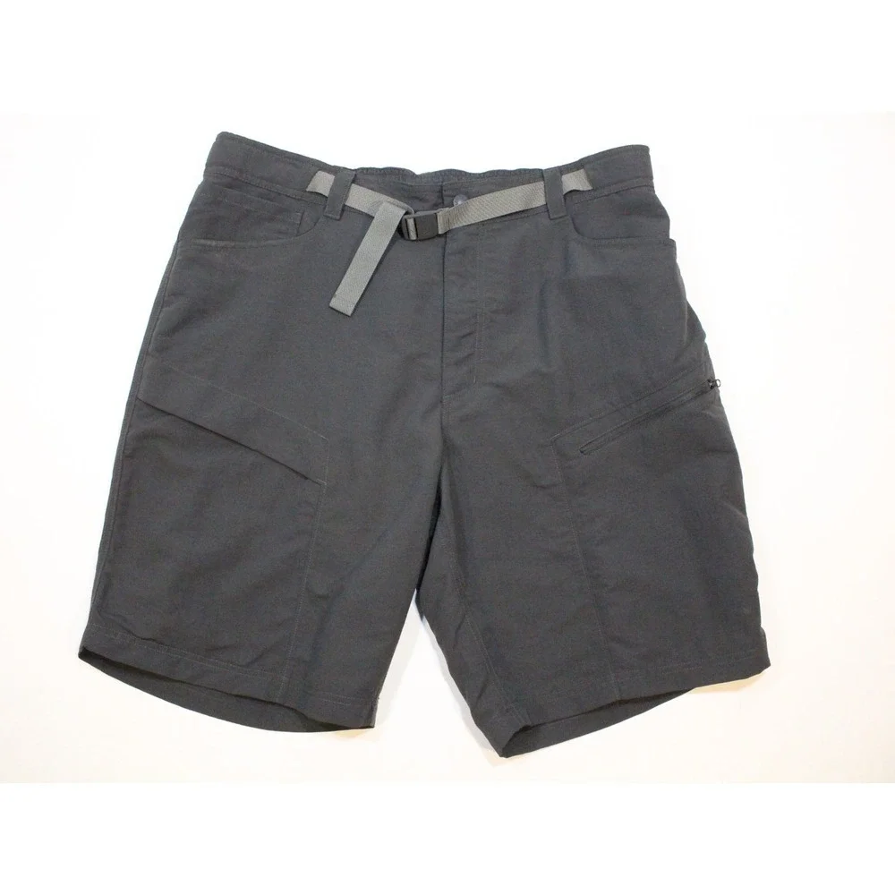 North Face Cargo Shorts Gray Belted Nylon Hiking Outdoors‎ Men's XL Regular